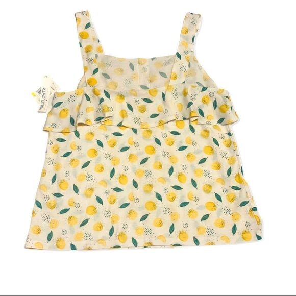 Wallflower Ruffle Lemon White Tank Top Size Medium - Picture 5 of 6